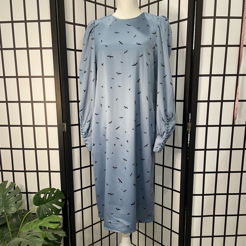 H&M Light Blue Long Sleeve Dress